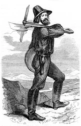 Garimpeiro de mineração nos campos de ouro da Califórnia, 1853