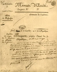 Ordem ministerial sobre La Tour d&39;Auvergne, 15 de julho de 1803, 1921.