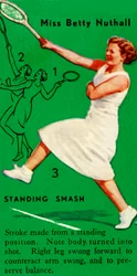 Miss Betty Nuthall - Standing Smash, c1935.