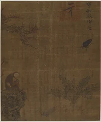 Macacos, insetos e repolho, possivelmente dinastia Ming, 1368-1644.