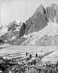 Mont Blanc du Tacul e o Dent du Requin, os Alpes, início do século XX