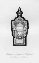 Monumento a Margaret Woffington, a atriz, em Teddington, século XVIII, 1840