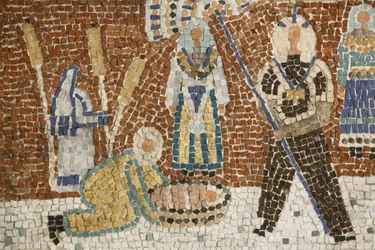 Mosaico retratando o resgate de Moisés, Jerusalém, Israel