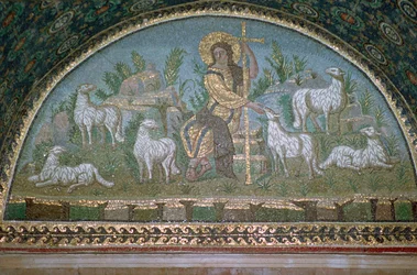 Mosaico de Cristo Bom Pastor, século V aC.