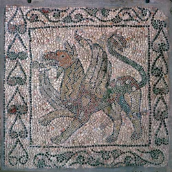 Mosaico de um grifo na igreja de San Giovanni Evangelista, século XIII