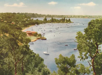 Mosman Bay, ponto de Keanes, Peppermint Grove, c1947.