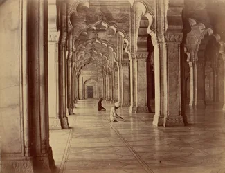 Moti Masjid: Mesquita de Pérolas no Interior de Fort Agra, 1860s-70s.