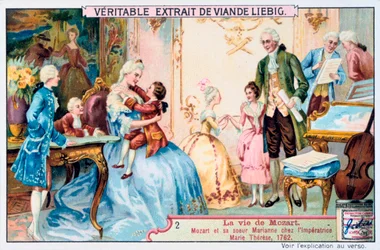 Mozart aos sete anos de idade, diante da imperatriz Maria Teresa, 1763. 1906