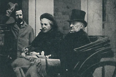 Sr. e Sra. Gladstone dirigindo por Glasgow nas eleições gerais de 1892, 1900