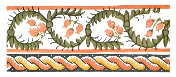 Pinturas murais nas ruínas do Mosteiro de São Apolo em Bawit, Egito, 1928.