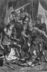 Assassinato do príncipe Eduardo em Tewkesbury, 4 de maio de 1471, c. 1880