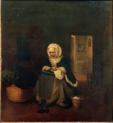 Costureira num berço