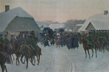 Napoleão deixando o exército francês em Smorgoni, 1812, 1896.