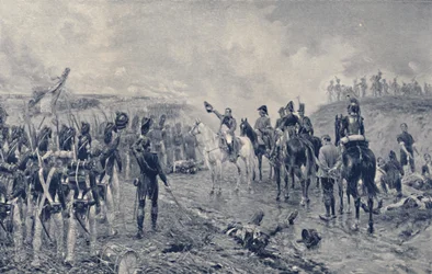 Napoleão e a velha guarda antes de Waterloo, 1815, 1896