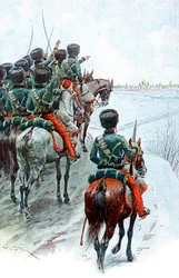 Napoleão Grande Armée avistando Moscou, 1812, final do século XIX
