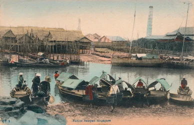 Sampan nativo Singapura, c1910