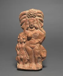 Divindade da Natureza Yakshi com Hermafrodita Anã, c. 100 aC.