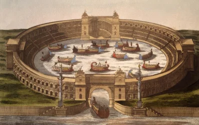 Naumachie em anfiteatro romano - em cobre