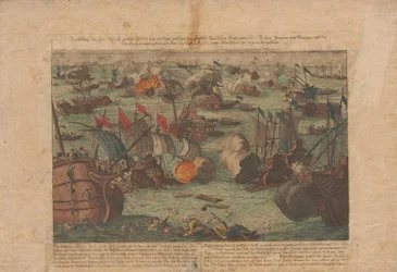Batalha naval entre as frotas russa e otomana no mar Negro em 28 e 29 de junho de 1788, 1788.