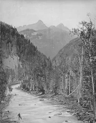 Montanhas da agulha, desfiladeiro do Rio de las Animas, c1897.
