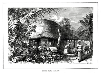Cabanas de pessoas negras, Jamaica, século XIX