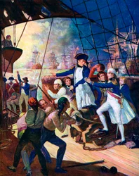 Nelson na Batalha do Nilo, 1798, c1920
