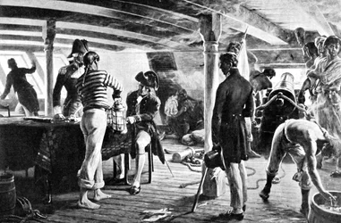 Nelson selando sua mensagem histórica em Copenhague, 1801