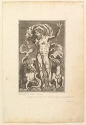 Netuno entre dois cavalos-marinhos, ca. 1560-80.