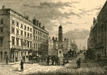New Bridge Street e o Obelisco em 1755, 1897.