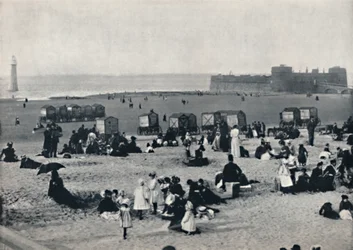 New Brighton - Mostrando o porto e o farol, 1895