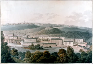 New Lanark Mills, Escócia, c1815