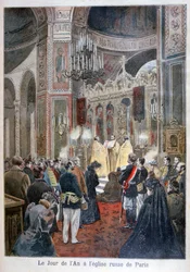 Dia de Ano Novo na igreja russa em Paris, 1894