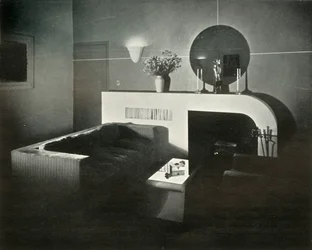 Raymond Loewy, uma casa de cobertura em Nova York, projetada por ele - Fireplace, 1937.