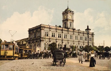 Estação Ferroviária Nicholas, Praça Kalanchyovskaya, Moscou, Rússia, c1904-c1905
