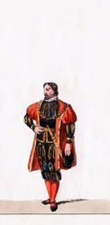 Nobleman, figurino para peça de Shakespeares, Henrique VIII, século XIX