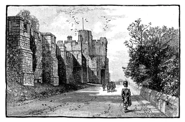 Terraço norte e torre Wykeham, Castelo de Windsor, c1888