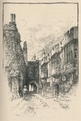 Portão do Norte e Biblioteca, da King Johns Tower, 1895