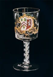 Cálice de vidro inglês antigo, c1775