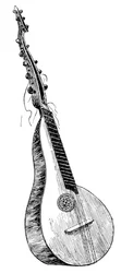 Francês antigo thorbated cithern, 1901