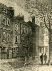 Casas antigas em Church Row, c1876.