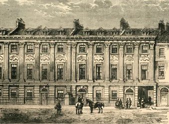 Casas antigas em Great Queen Street, South Side, 1850, 1881.