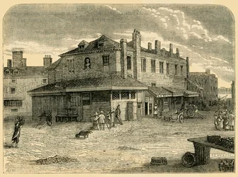 Mercado velho de Hungerford, 1881.