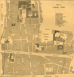 Mapa antigo da Ala de Barato - Cerca de 1750, 1897.