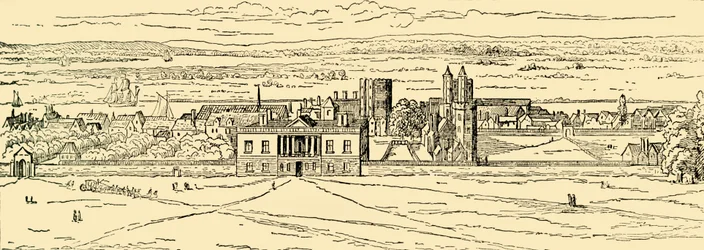 Antiga visão do Palácio de Greenwich. Depois de Hollar., C1878.
