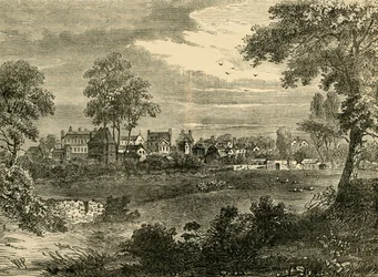 Antiga visão de Kensington, por volta de 1750, c1876.