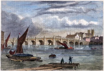 Ponte velha de Westminster em 1754, século XIX