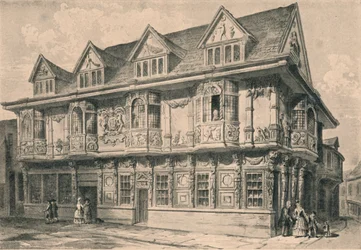 Casa velha em Ipswich, Suffolk, 1915