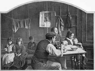 Quarto antigo em Slumland, Londres, c1900 1901