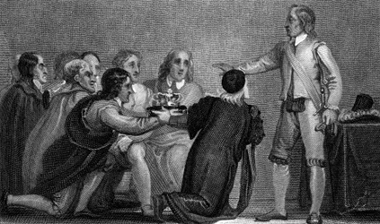 Oliver Cromwell rejeitando a coroa, década de 1650