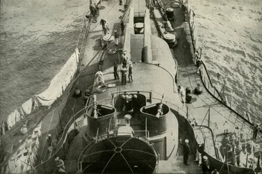 A bordo de um Dreadnought francês, 1919.